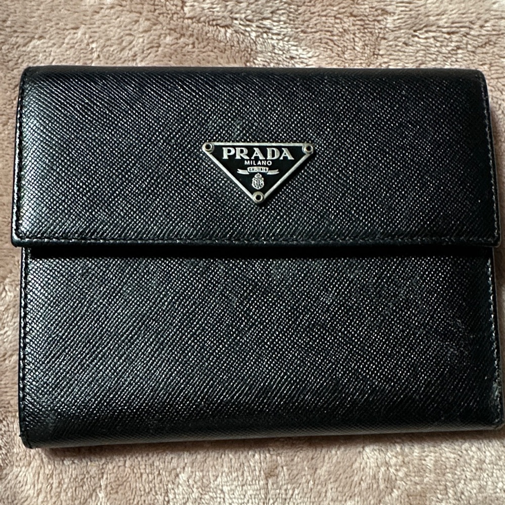 Sleek Black Textured Leather Wallet
